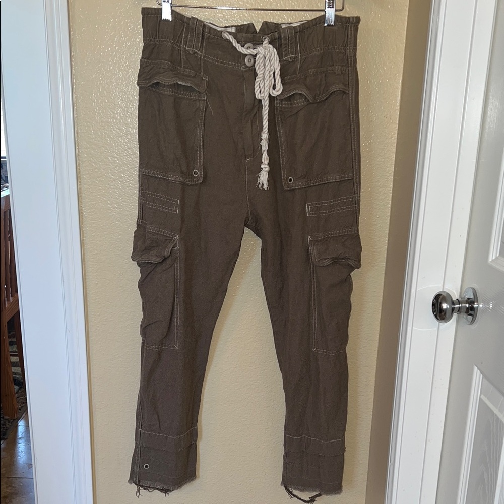 Free People Women’s Greenish Brown Cargo Pants
